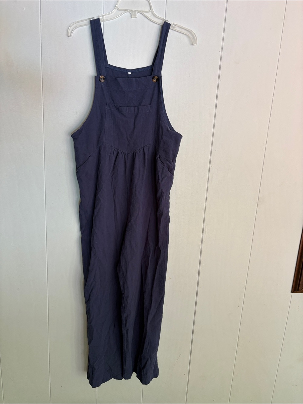 🪷Women's Navy Blue Jumpsuit Boho Wide Leg Overalls Loose Fit 100% Cotton M - Picture 16 of 16